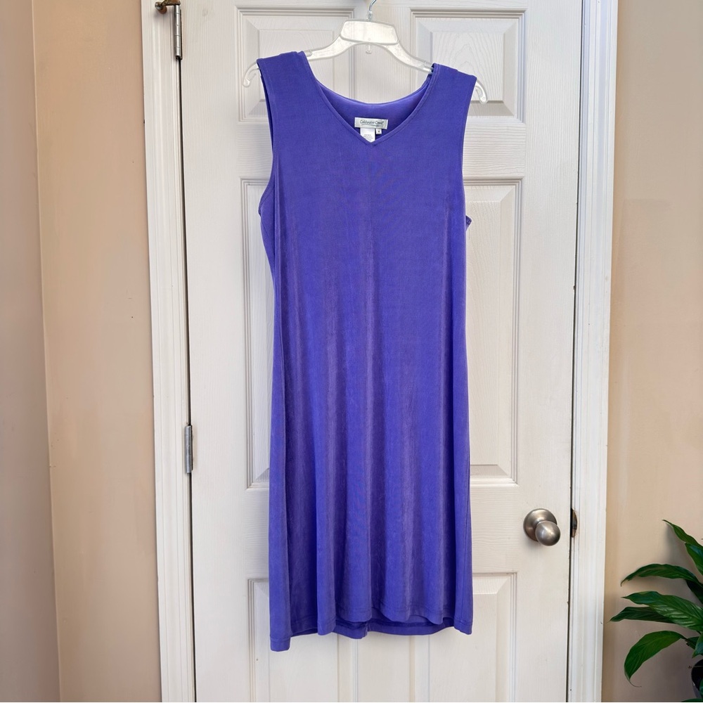 Coldwater Creek Sleeveless V-Neck Midi Dress in Violet